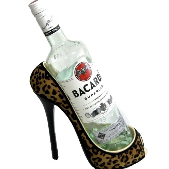 Wild Eye Designs Shoe 205 High Heel Wine Bottle Holder Caddy Leopard - - Picture 1 of 7